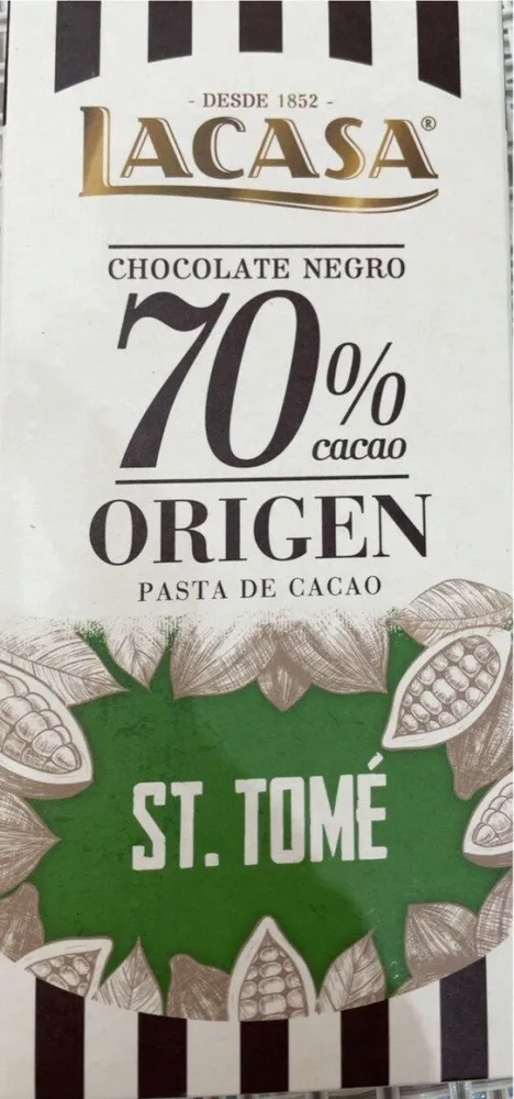 Chocolate negro 70% origen St Tome