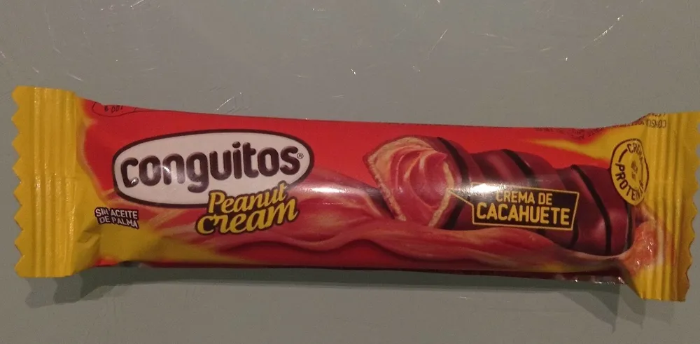 Conguitos con crema de cacahuete