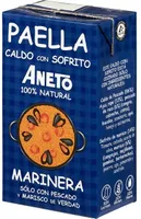 Caldo para paella de pescado y marisco con sofrito