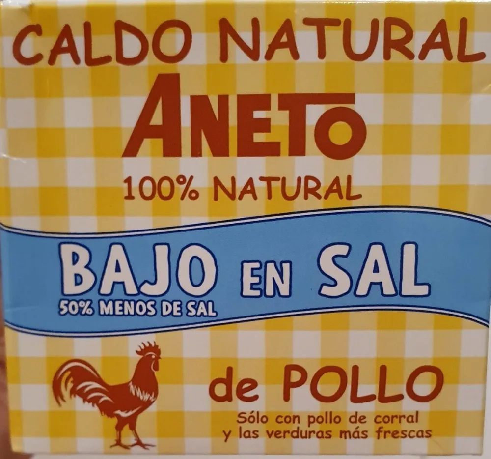 Caldo natural de pollo bajo en sam