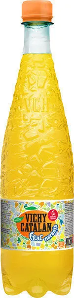 Agua mineral natural con gas sabor naranja