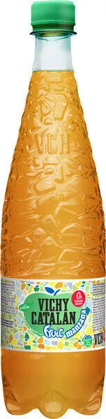 Agua mineral natural con gas sabor manzana