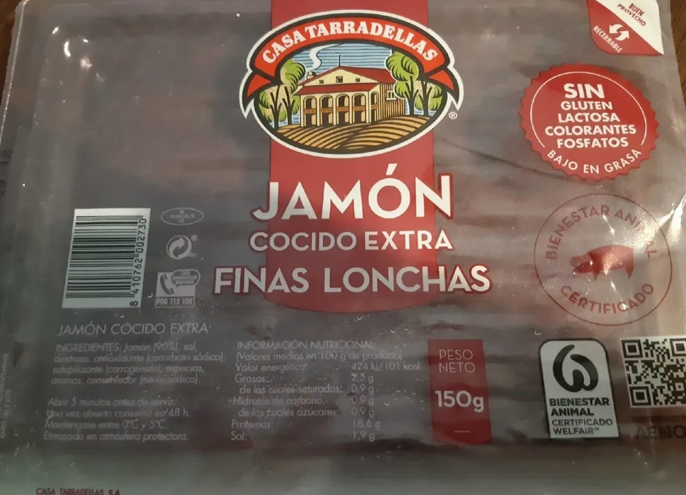 Jamón cocido extra finas lonchas