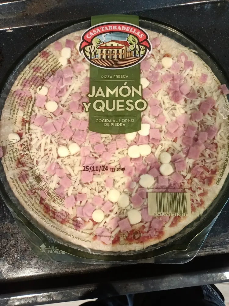 pizza jamón y queso