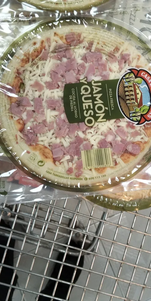 pizza doble jamón y queso