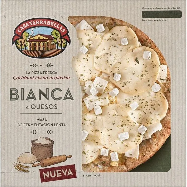 Pizza fresca bianca 4 quesos