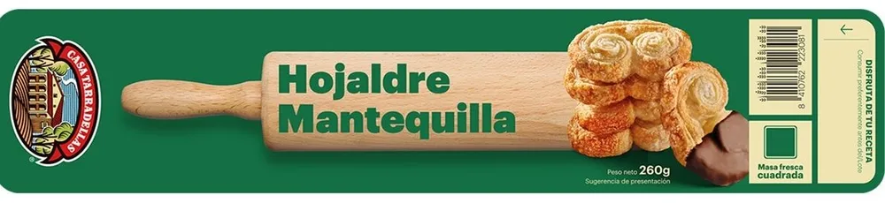Masa de hojaldre con mantequilla