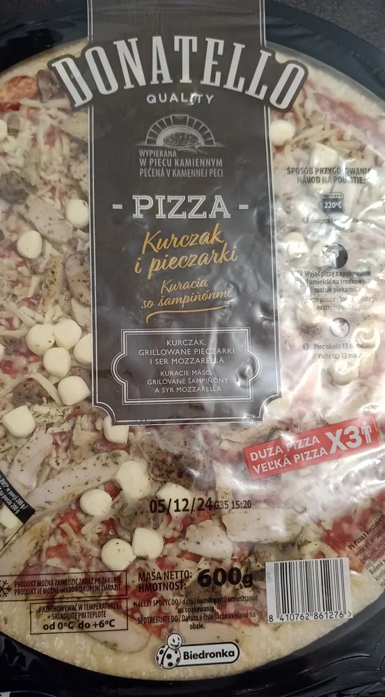 Pizza kurczak i pieczarki