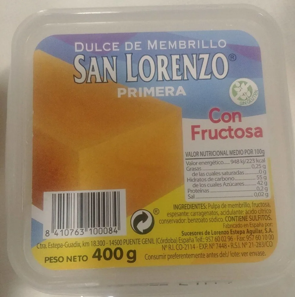 Dulce de Membrillo San Lorenzo Primera
