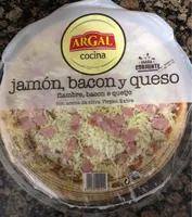 Pizza jamon bacon y queso