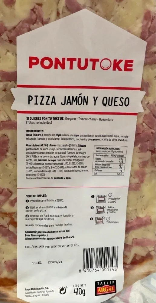 Pizza Jamon y Queso