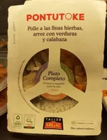 Pontutoke pollo finas hierbas, arroz  verduras y calabaza