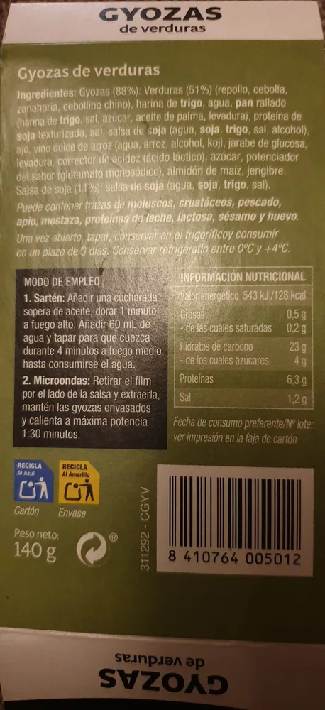 Gyozas de verduras