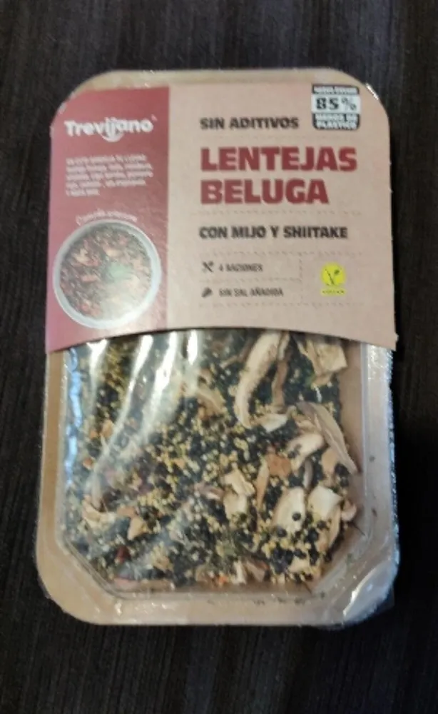 Lenteja beluga con mijo y shiitake