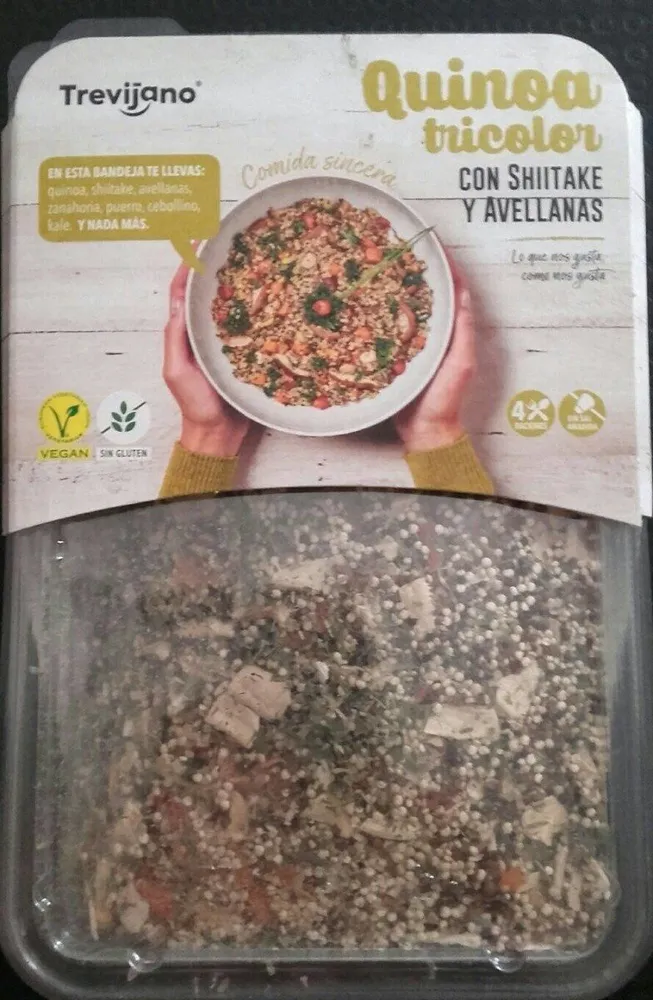 Quinoa tricolor con shitake y avellanas