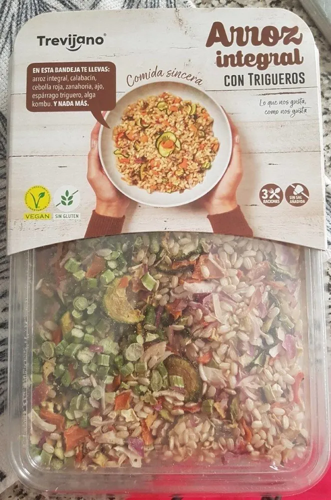 Arroz integral con trigueros