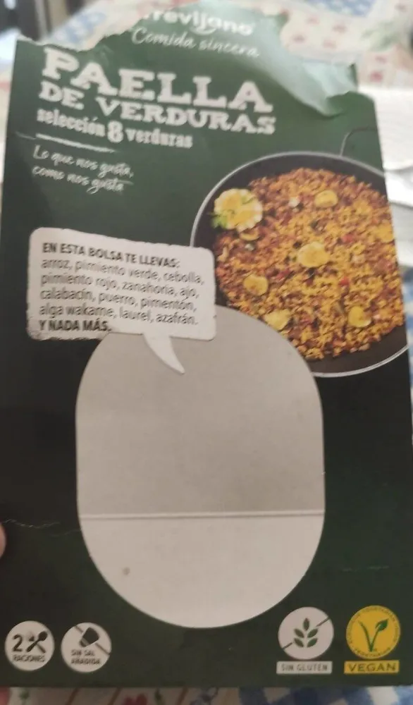 Paella 8 verduras con vegetales deshidratados