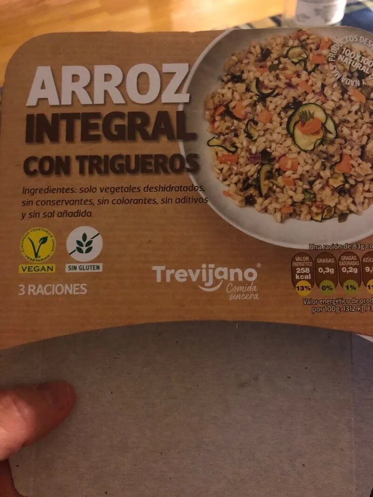 Arroz integral con trigueros