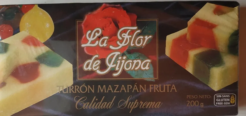 Turrón mazapán fruta