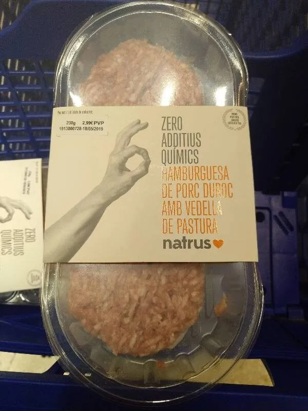 Hamburguesa de porc duroc amb vedella de pastura