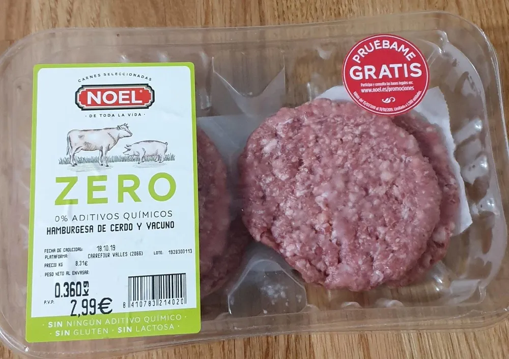 Hamburguesa de cerdo y vacuno zero