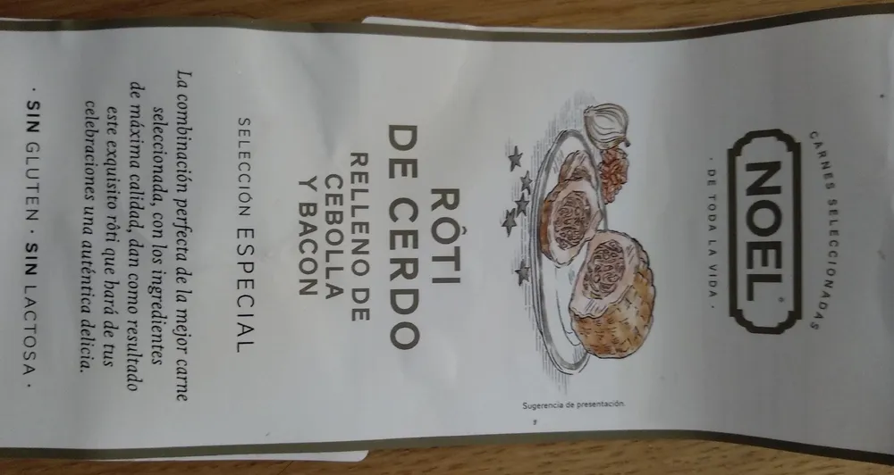 Rôti de cerdo relleno de cebolla y bacon