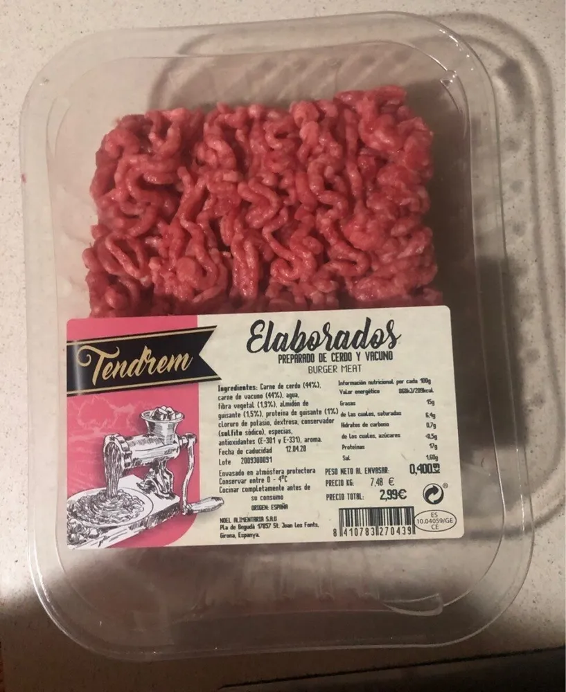 Preparado de cerdo y vacuno