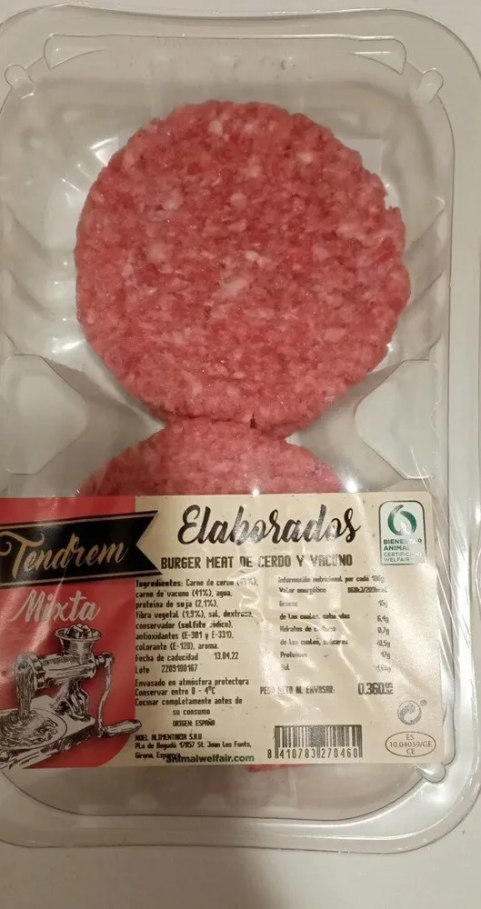 Hamburguesas cerdo vacuno