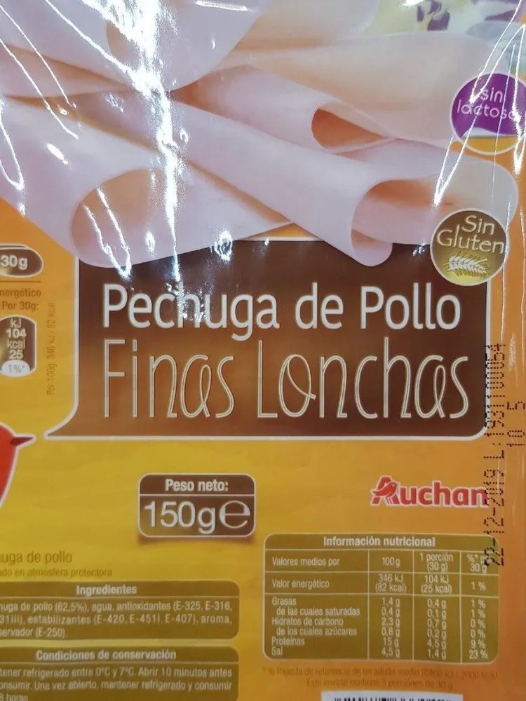 Pechuga de pollo finas lonchas