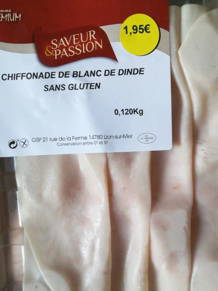 Chiffonade de blanc de dinde