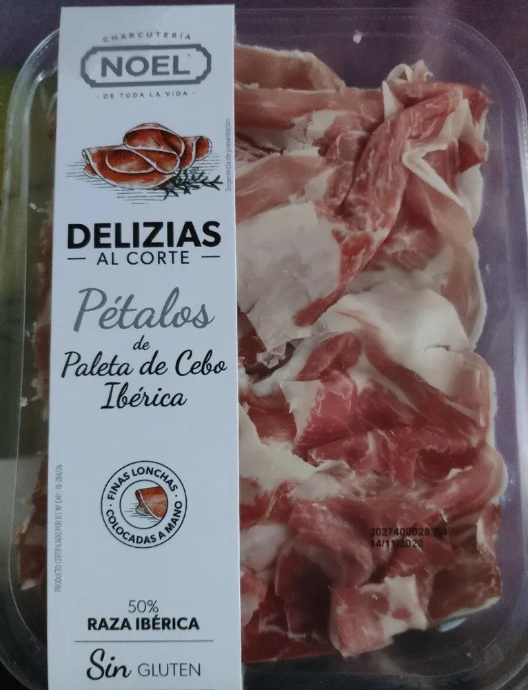 Pétalos de paleta de cebo ibérica