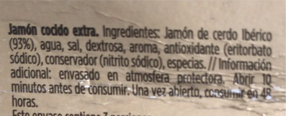 Pétalos de jamón ibérico cocido