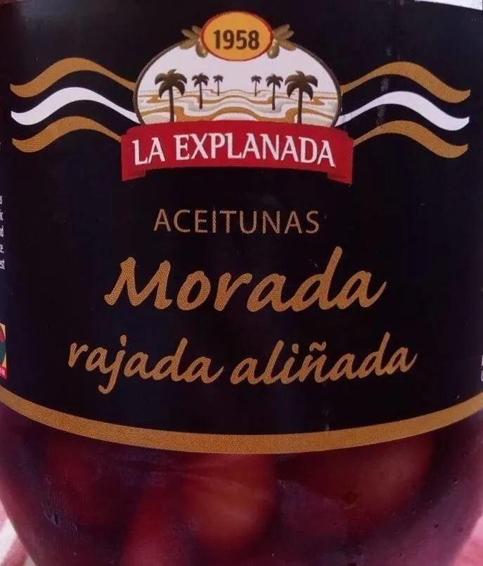 Aceituna morada rajada aliñada