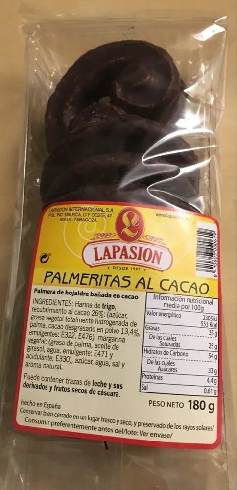 Palmeritas al cacao
