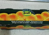 Mitades de melocotón en almíbar