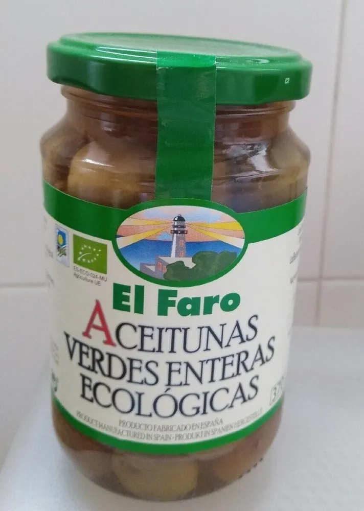 Aceitunas verdes enteras ecológicas