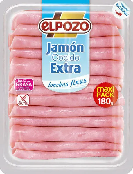 Jamón cocido extra bajo grasa lonchas extrafinas sin gluten