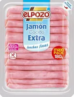 Jamón cocido extra bajo grasa lonchas extrafinas sin gluten