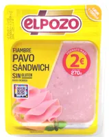 Fiambre pavo sándwich