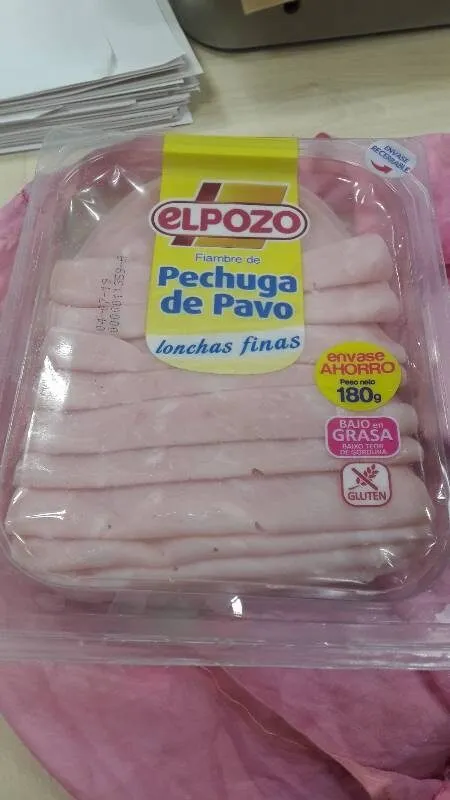 Pechuga de pavo. Lonchas finas.