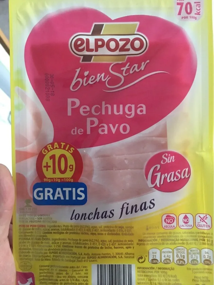 Pechuga de pavo lonchas finas