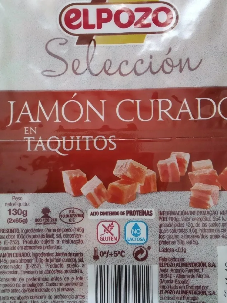 Jamón curado en taquitos