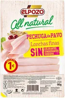 All natural pechuga de pavo lonchas finas