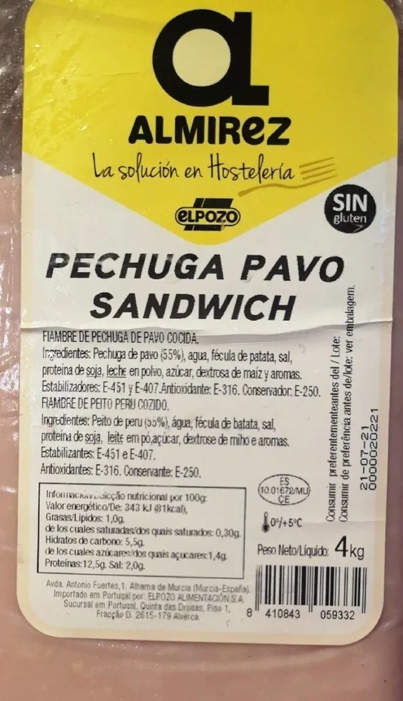 Pechuga pavo almirez