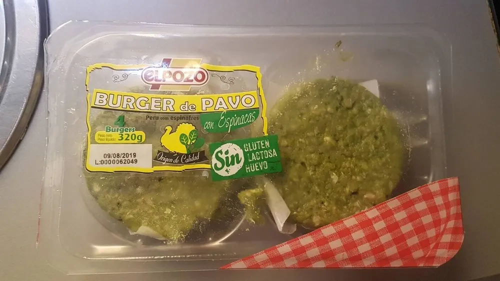 Burger pavo con espinacas