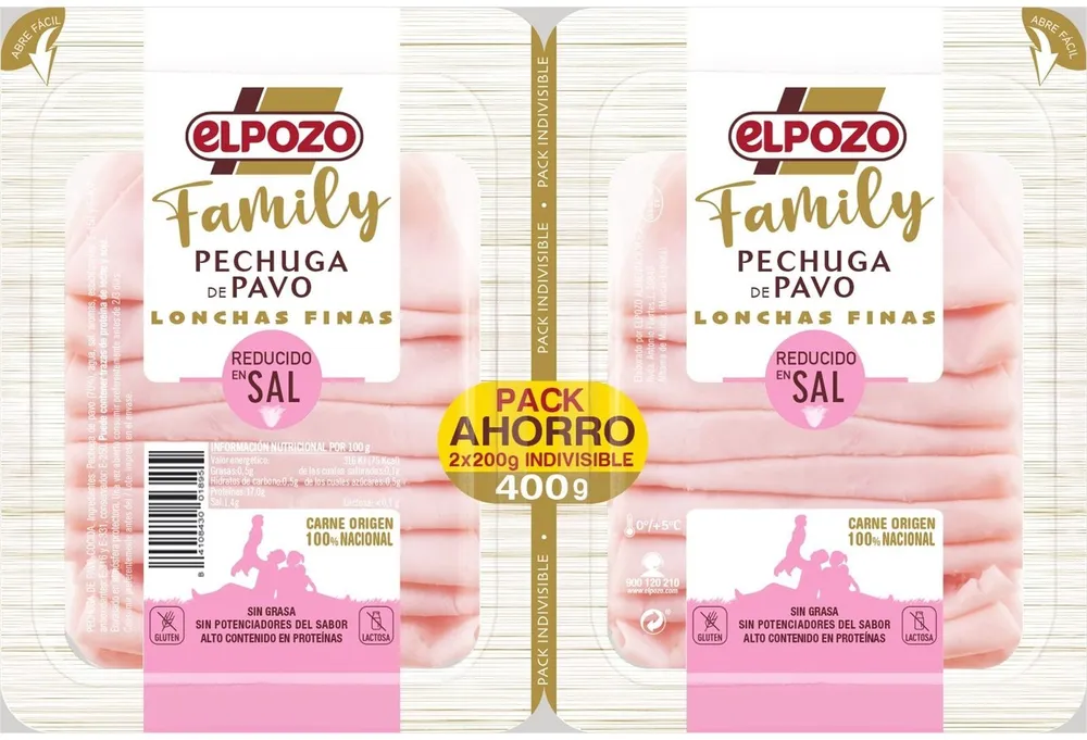 Pechuga de pavo lonchas finas sin grasa reducido en sal, Family