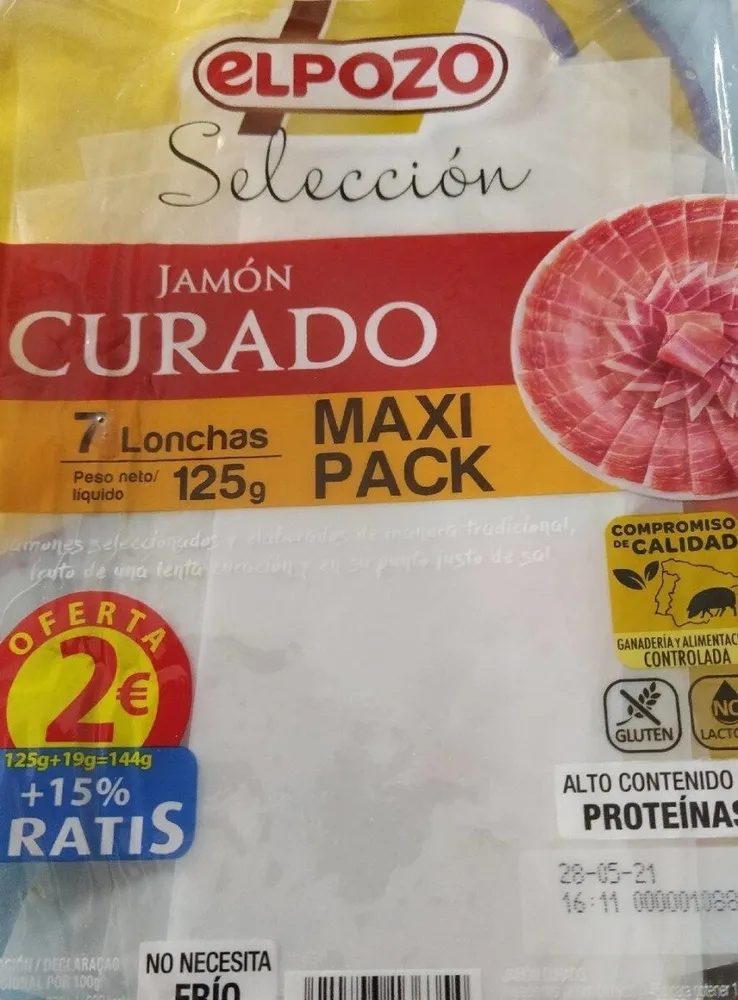 Jamón curado cruce duroc