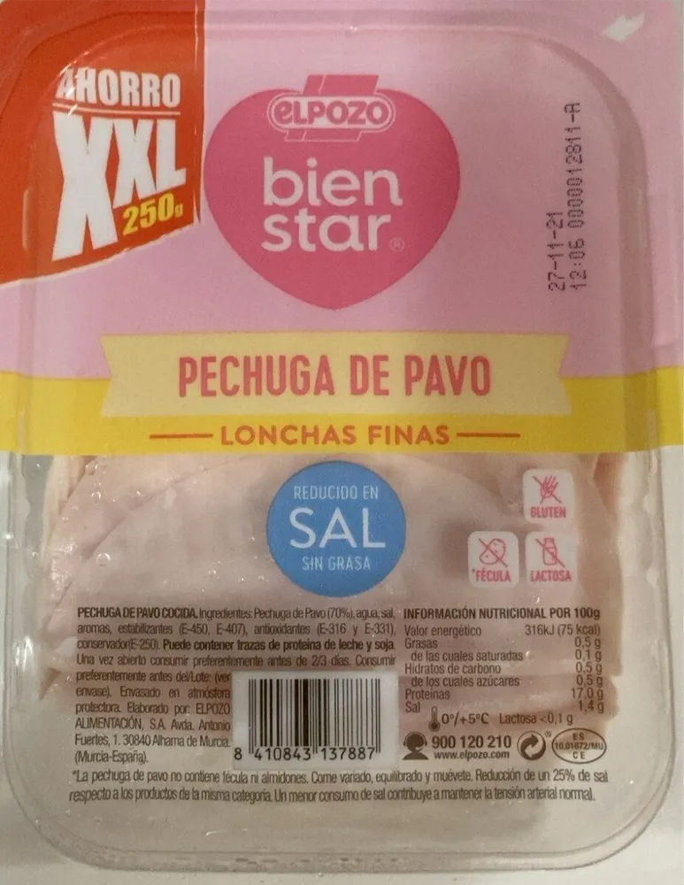 PECHUGA DE PAVO COCIDA