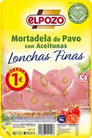 Mortadela de pavo con aceitunas lonchas