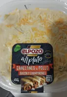 Canelones de pollo bacon y champiñones